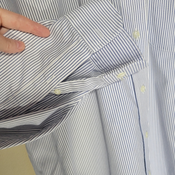 EUC Brooks Brothers Blue & White Striped Button-Up Shirt – Size 16.5 | 34/35 - Picture 6 of 7